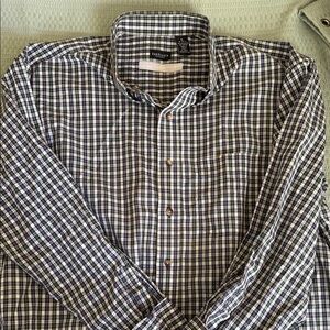 Van Heusen Men's Blue and White Checkered Shirt